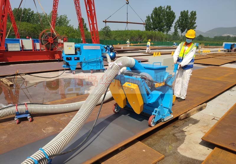 LM-850移動式拋丸機(jī)清理鋼板效果